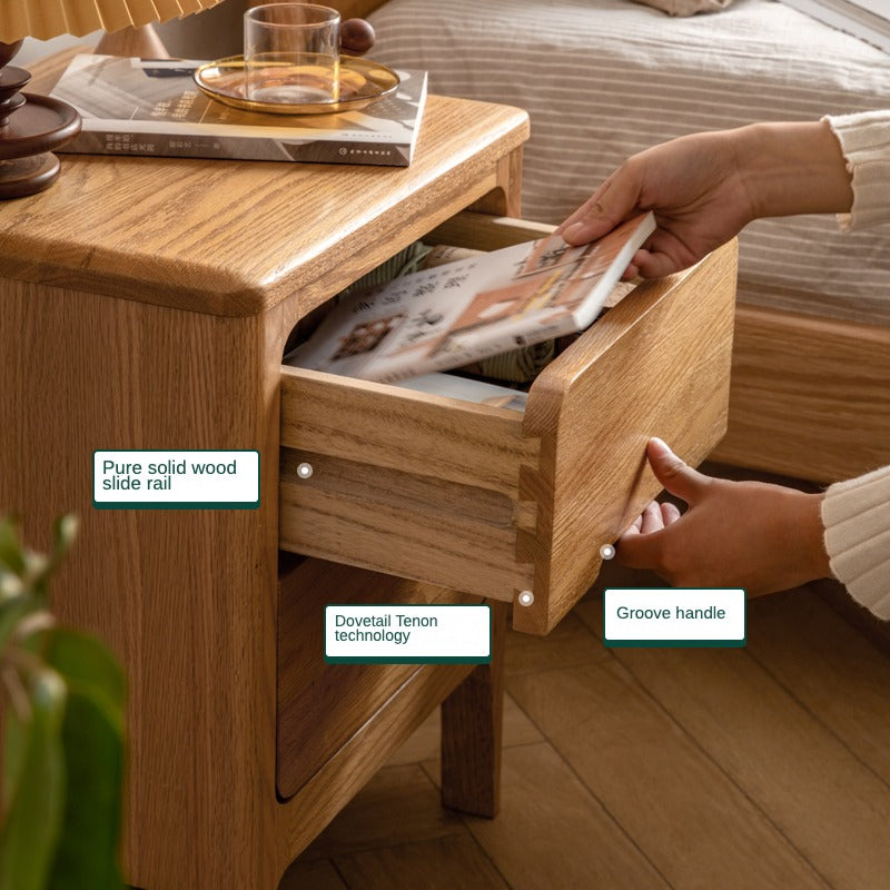 Oak solid wood Nightstand.