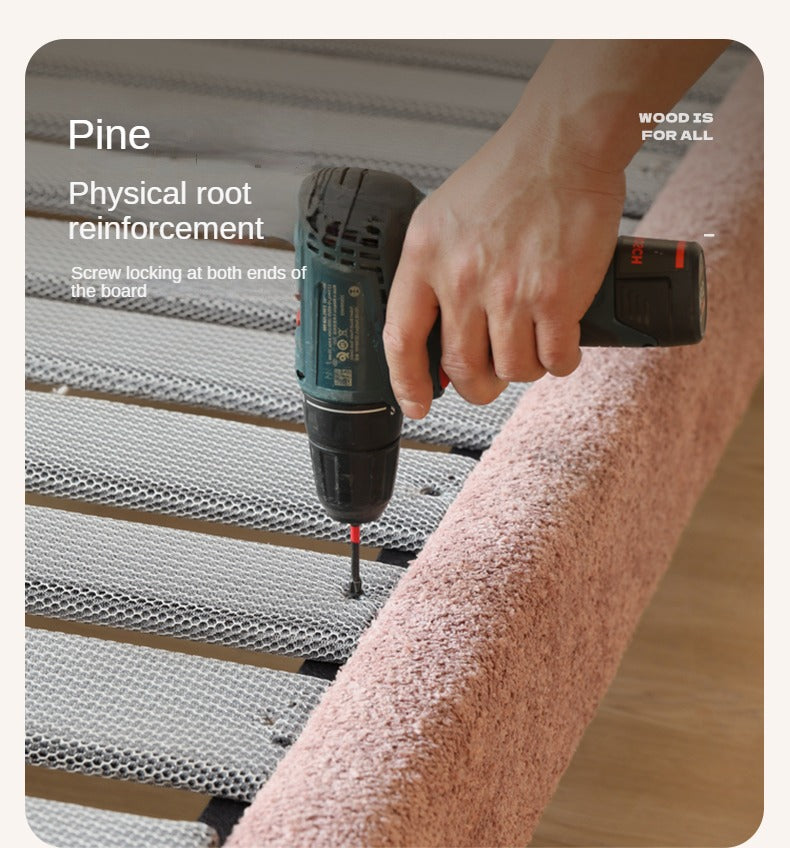 Fabric Pink Bed French Style