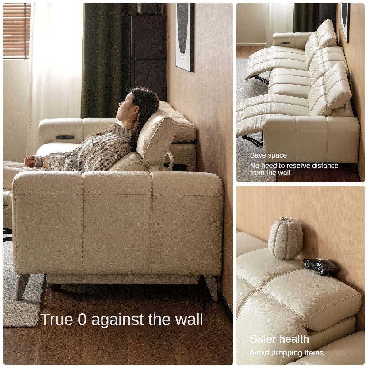 Electric Leather Zero Wall Function Sofa.
