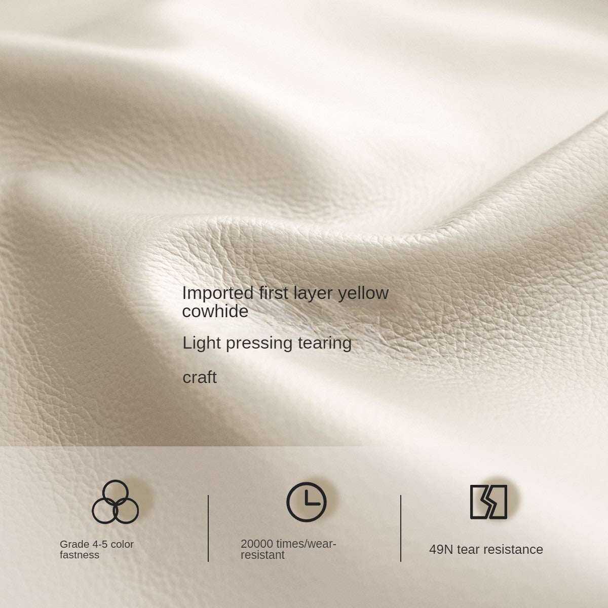 First Layer Of Yellow Cowhide Technical Cloth Cream Soft Box Bed