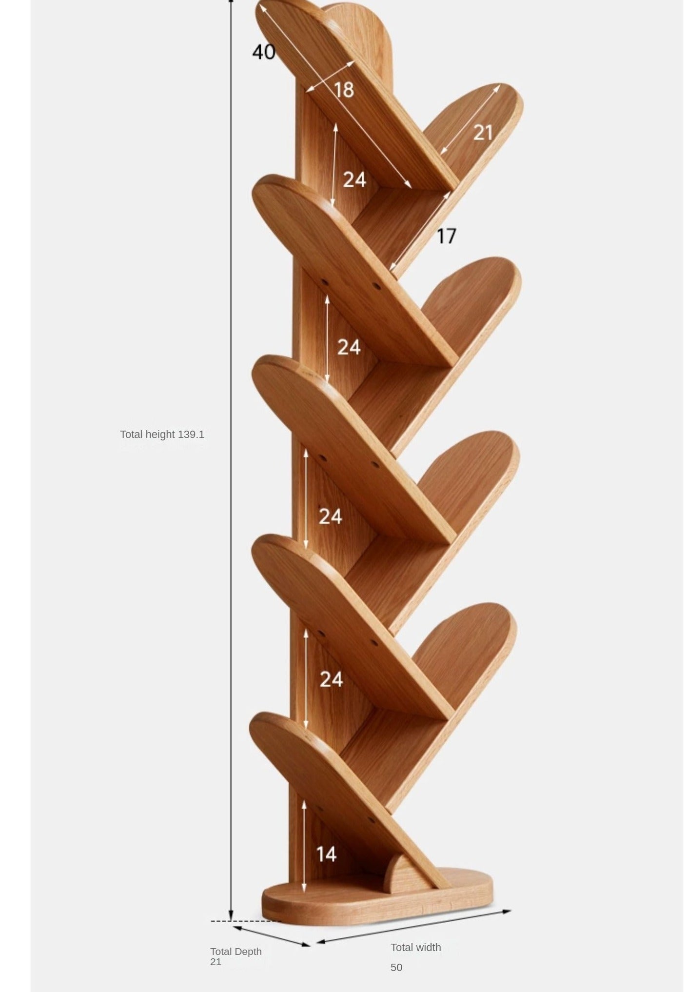 Oak Solid Wood Creative Bookcase