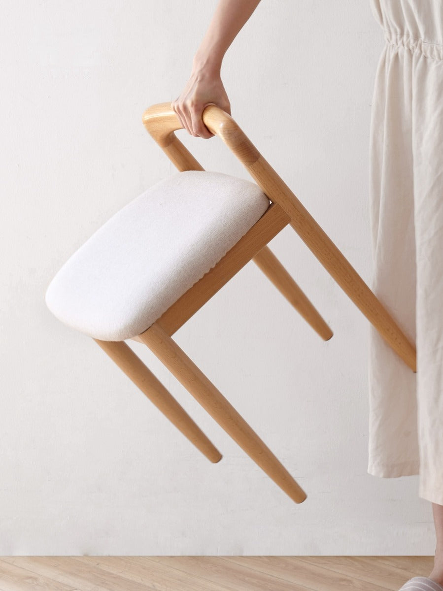 Beech solid wood makeup stool: