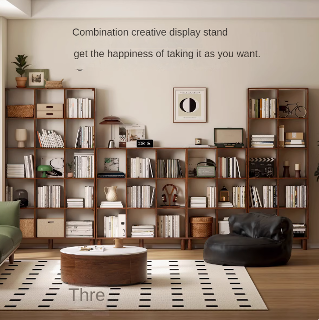 Oak, Beech Solid Wood Free Combination Bookshelf