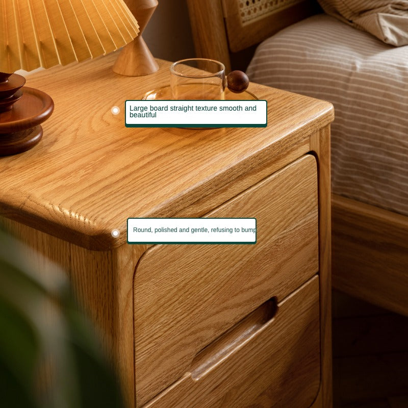 Oak solid wood Nightstand.