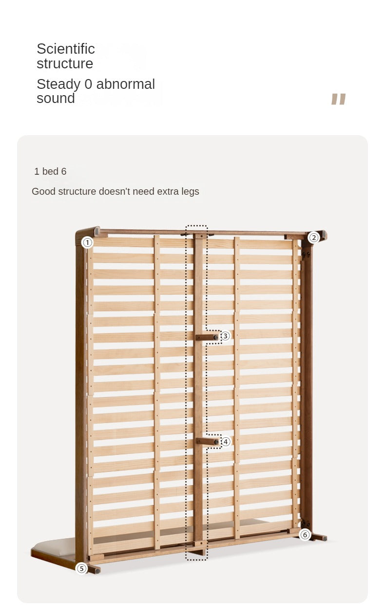 Rubber wood, Oak Solid Wood Bed Technology Fabric