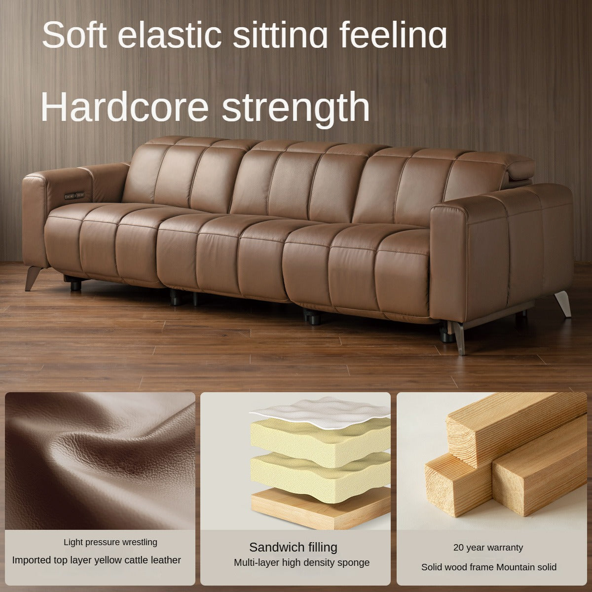Electric Leather Zero Wall Function Sofa.