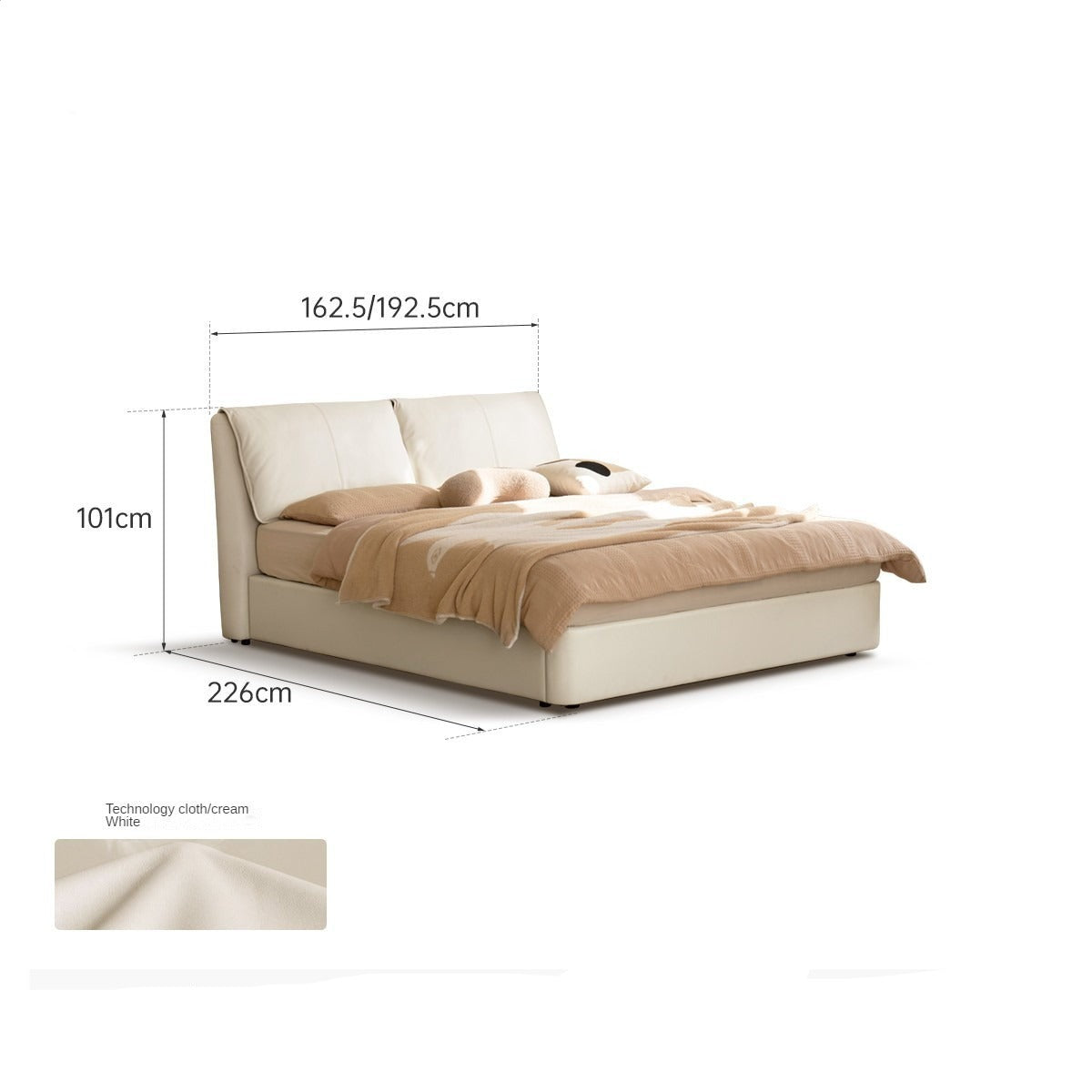 First Layer Of Yellow Cowhide Technical Cloth Cream Soft Box Bed