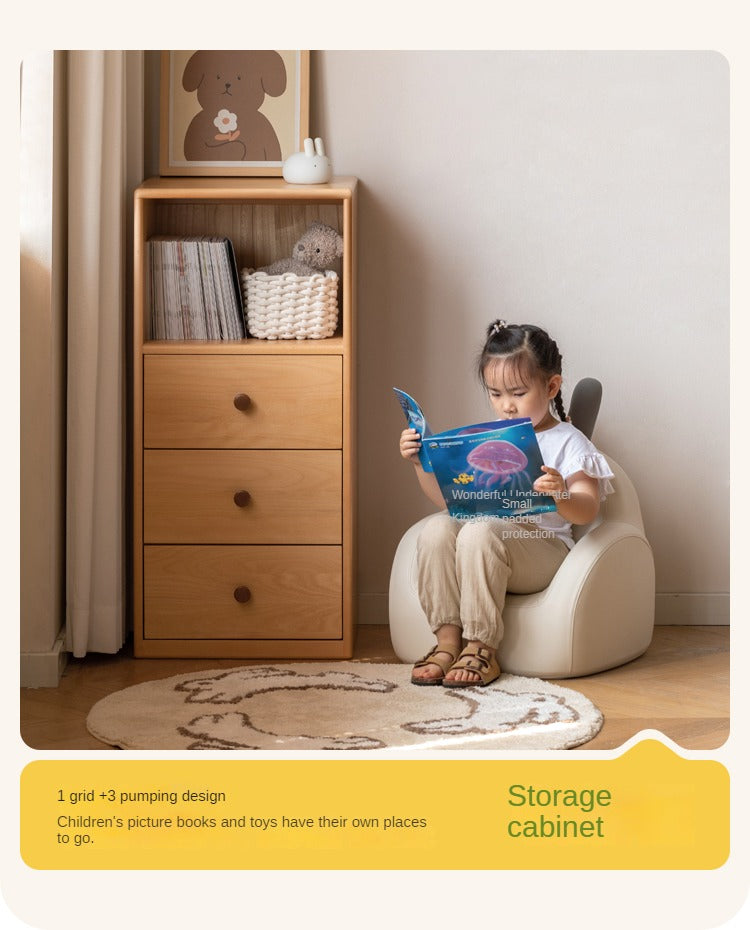 Beech Solid Wood Children's Cabinet Storage-