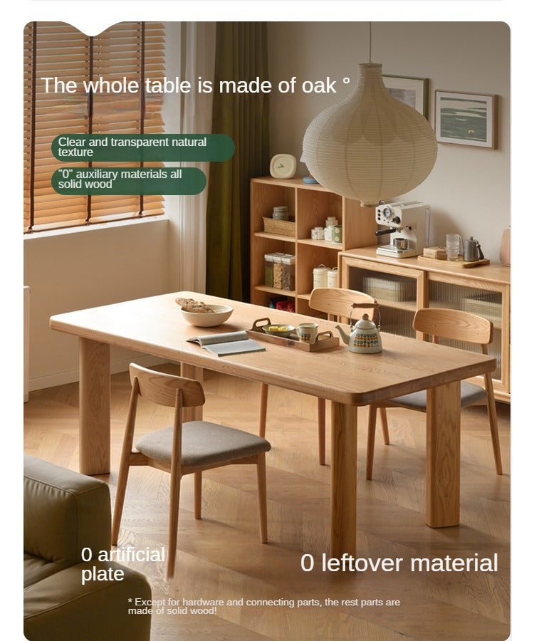 Oak Solid Wood Large Log Style Dining Table