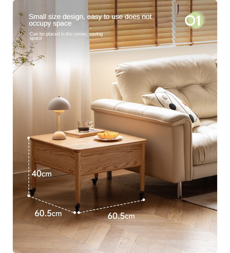 Oak Solid Wood Elevated Dual Purpose Folding Coffee Table