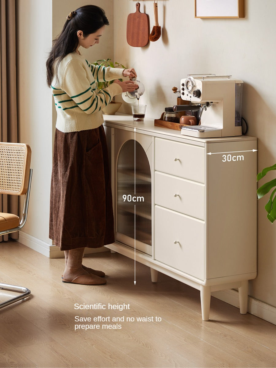 Solid RubberWood Rock Board Ultra-thin Wall Sideboard
