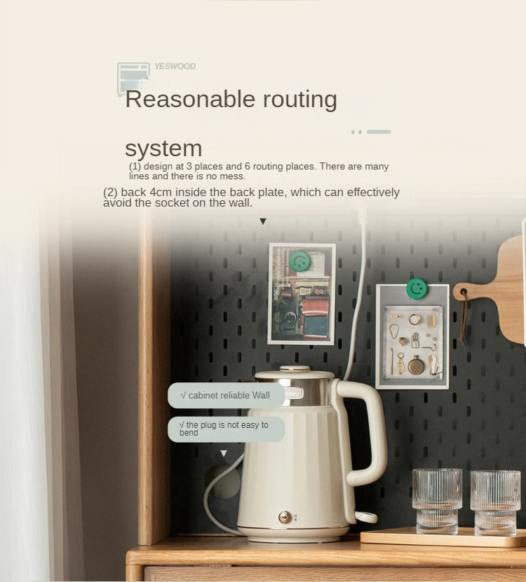 Solid Rubberwood, Oak, Beech Solid Wood Buffet Cabinet, Sideboard