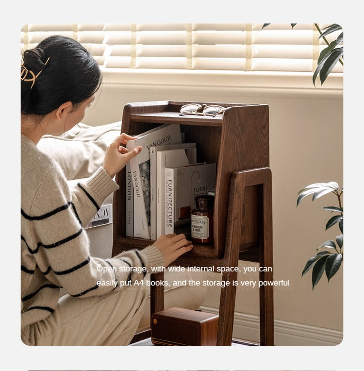 Oak Solid Wood Rack Nordic Side Cabinet.