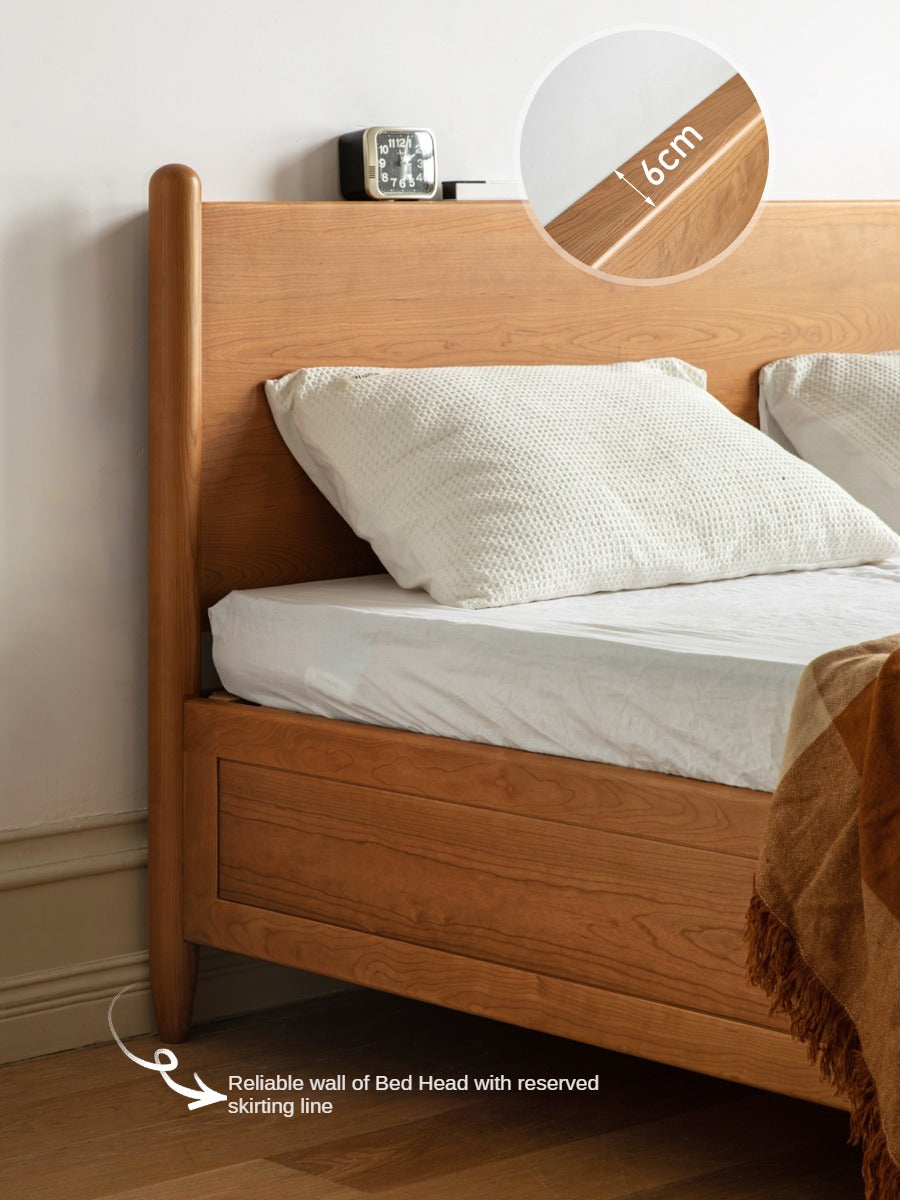 Cherry Wood, Black Walnut Solid Wood Box Bed