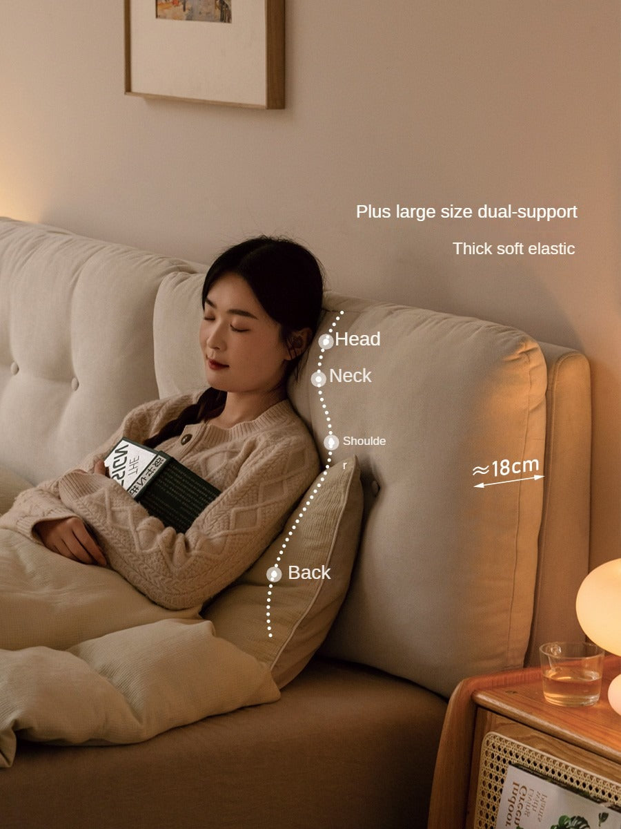 Fabric Soft Bed White Cream Style