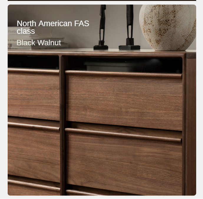 Black Walnut Solid Wood Chest Drawer