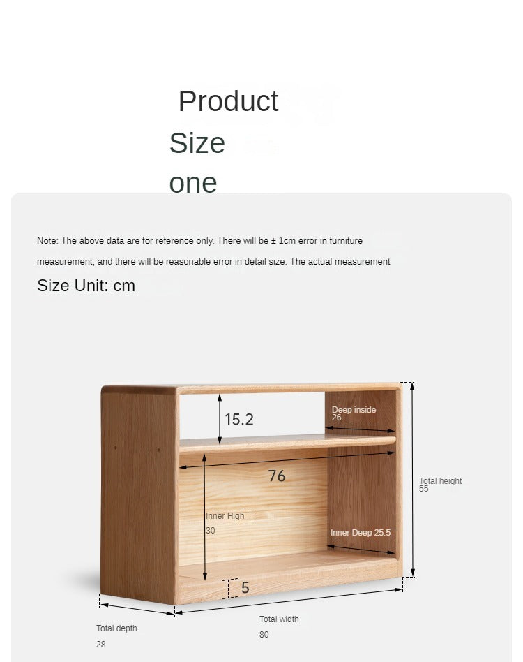 Oak Solid Wood Wheel Side Table