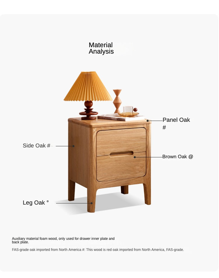 Oak solid wood Nightstand.