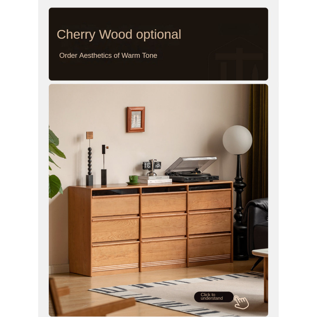 Black Walnut Solid Wood Chest Drawer.