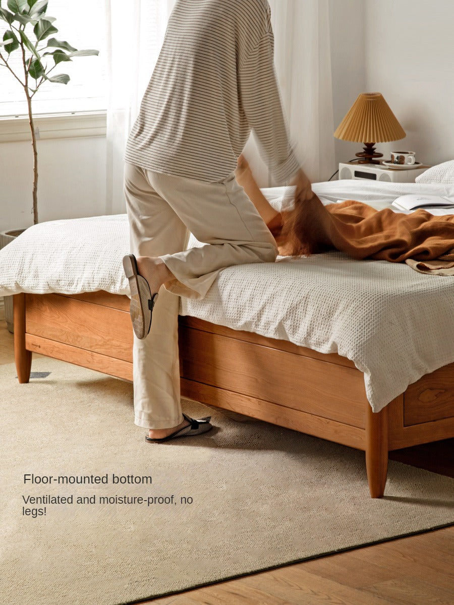 Cherry Wood, Black Walnut Solid Wood Box Bed