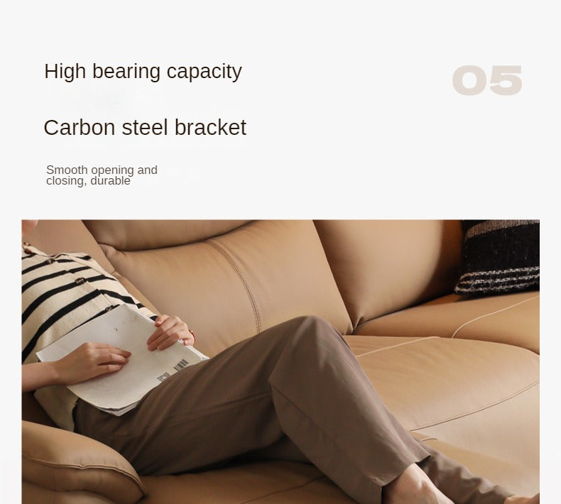 Leather Electric Head Layer Leather Adjustable Function Sofa.