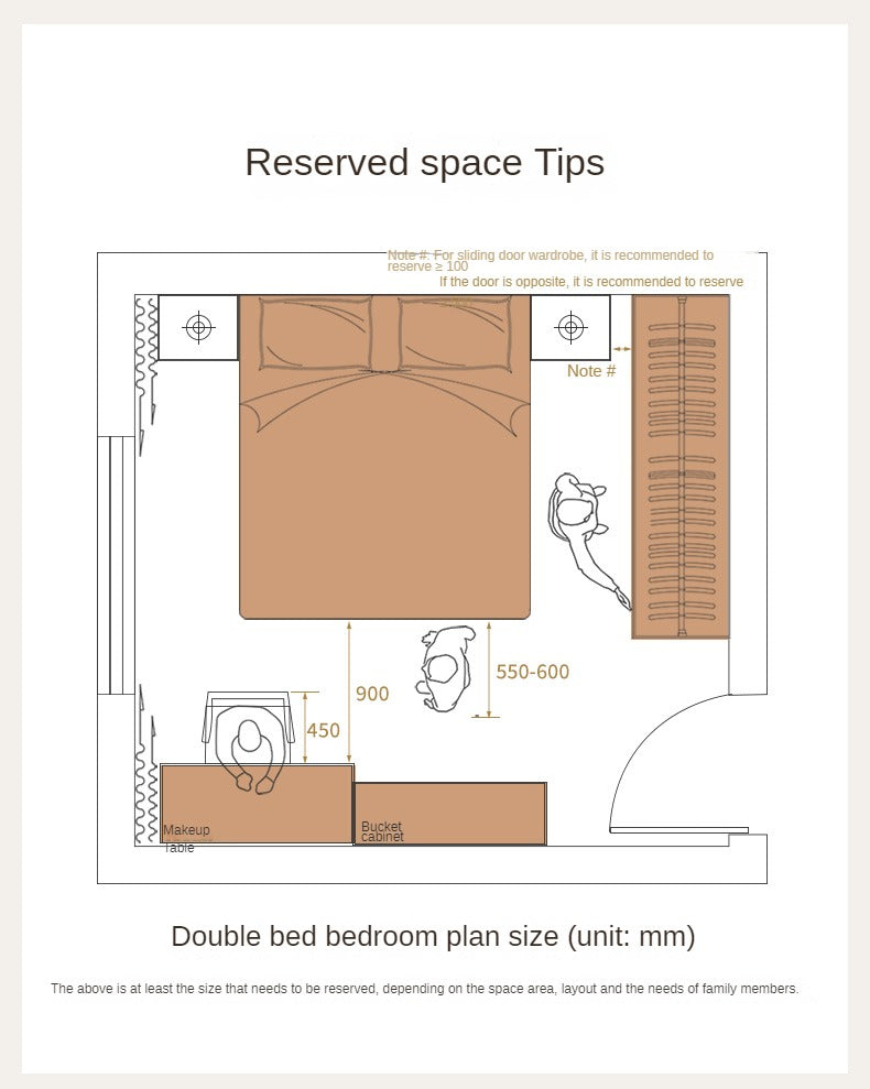 Teak, Black Walnut Solid Wood Bed Leather Soft Bed with Socket