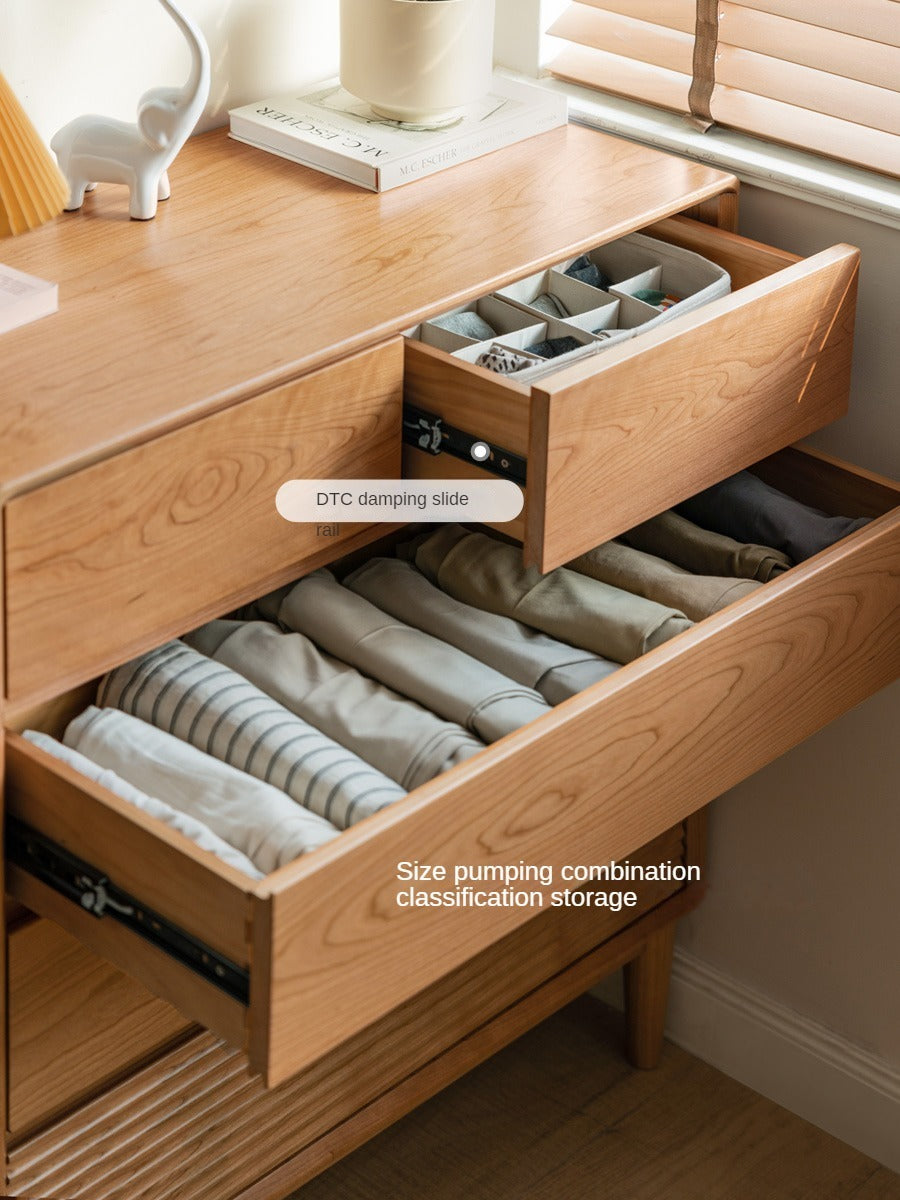 Cherry Solid Wood Vintage Dresser, Drawer