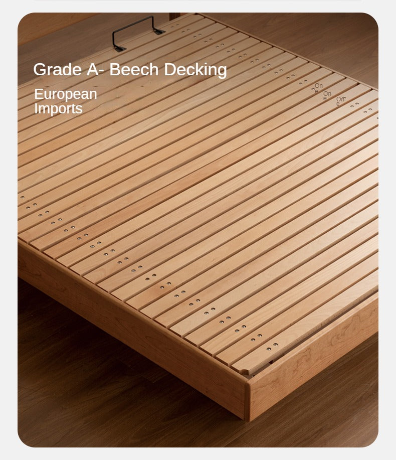 Cherry Solid Wood Box Bed Medieval Style.