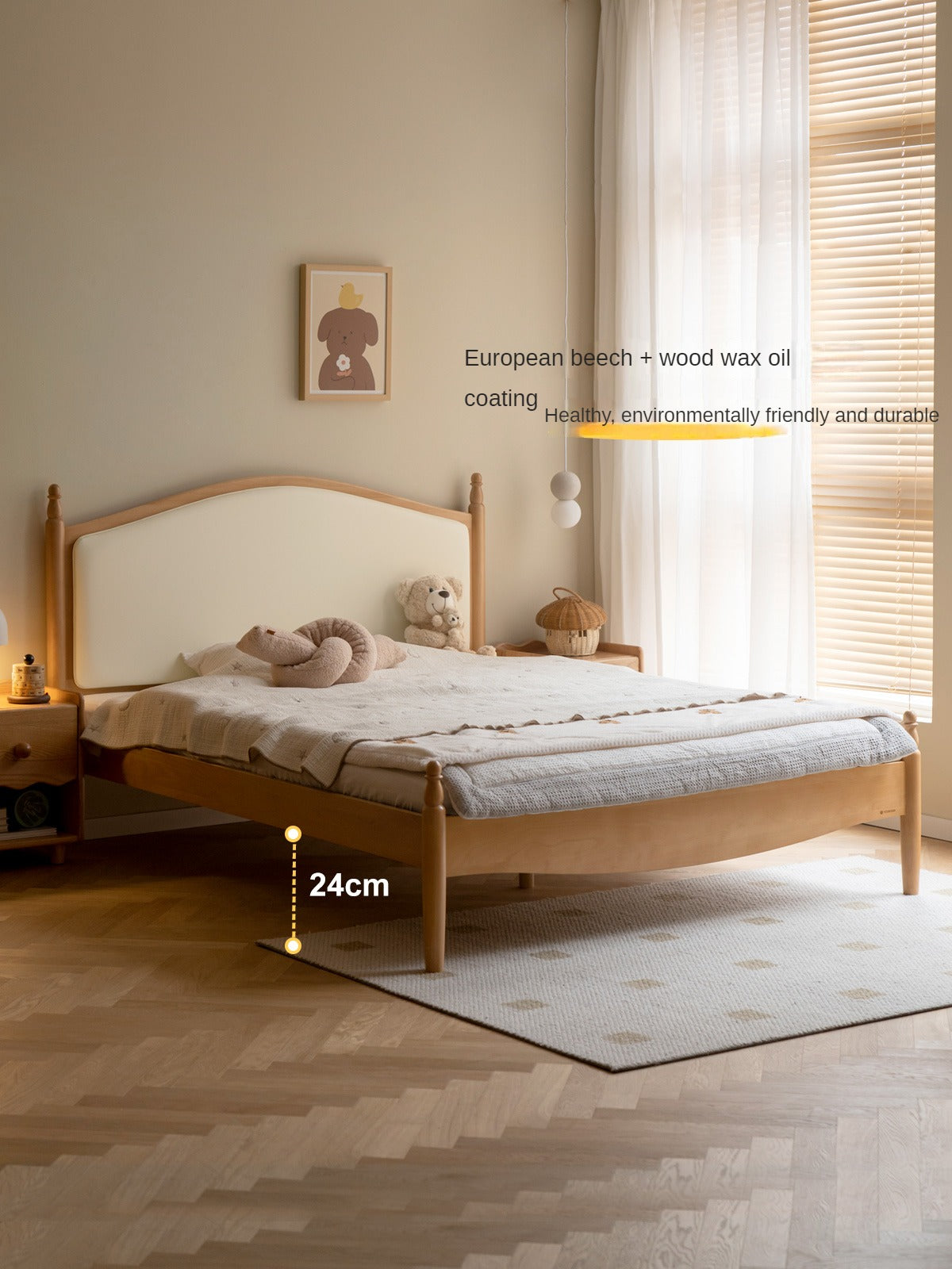 Beech, Oak Solid wood Princess bed<