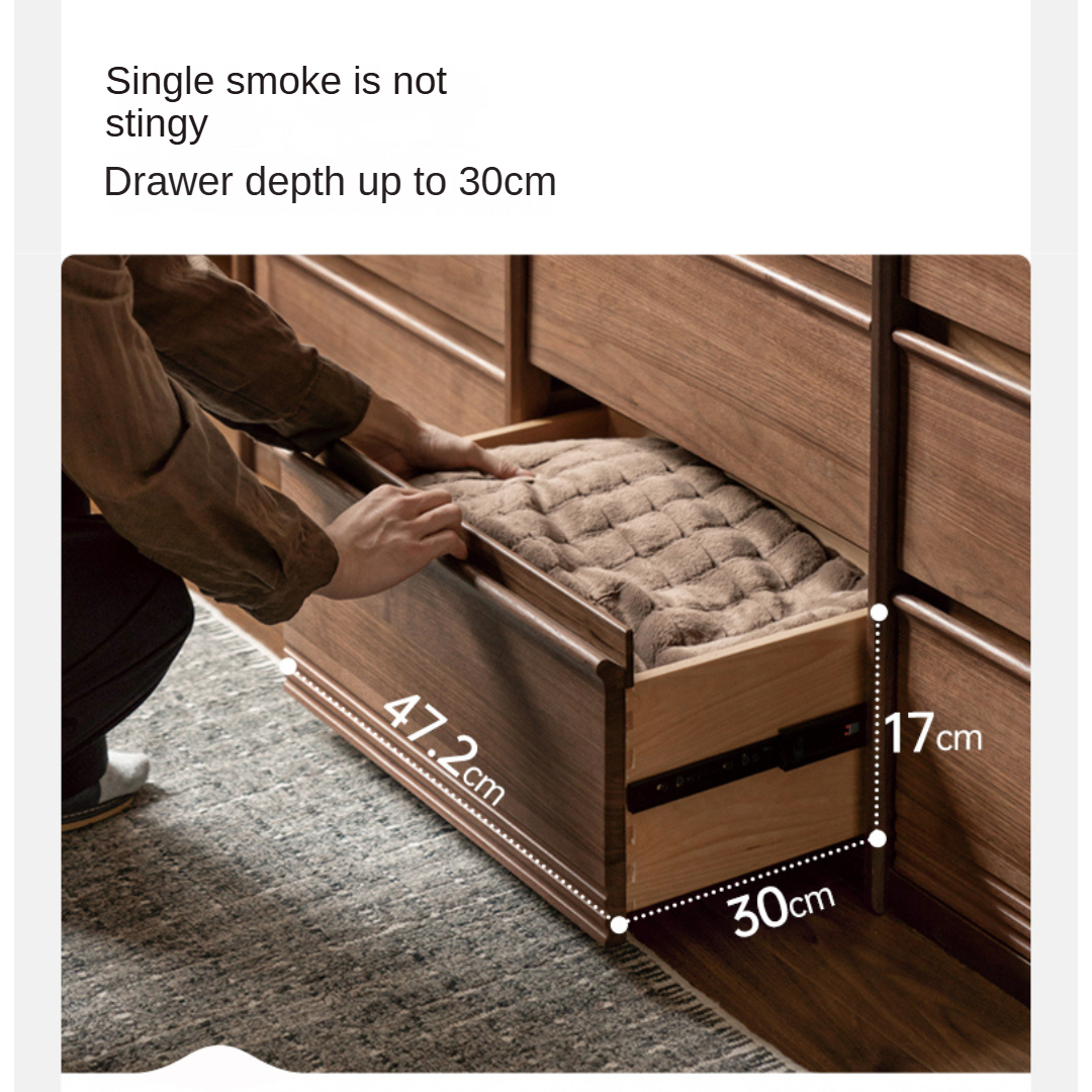 Black Walnut Solid Wood Chest Drawer.