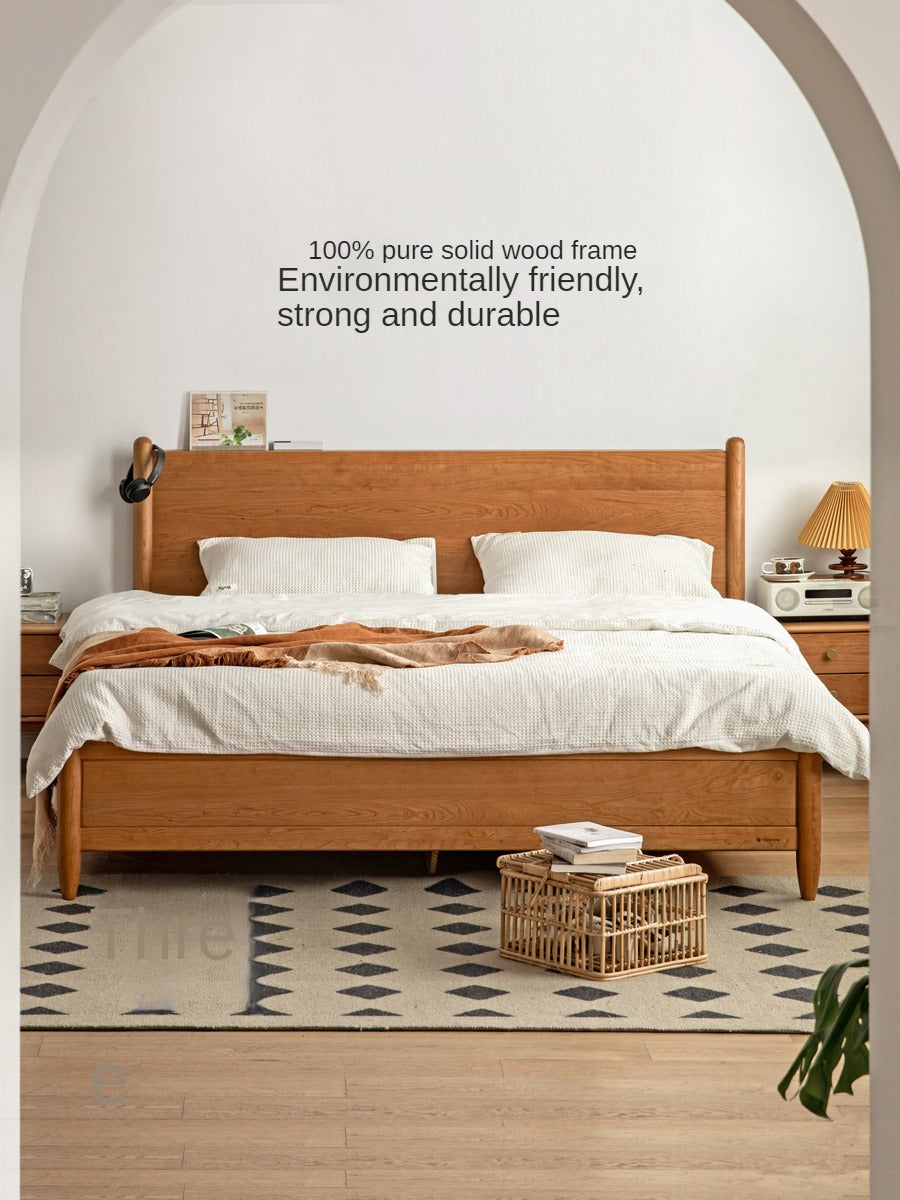 Cherry Wood, Black Walnut Solid Wood Box Bed