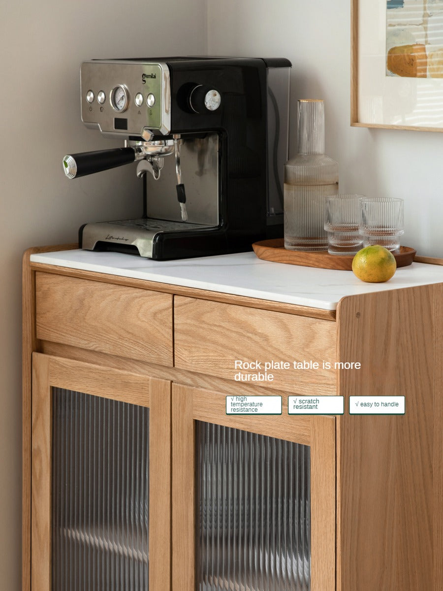 Oak Solid Wood, Solid RubberWood Nordic Modern Sideboard