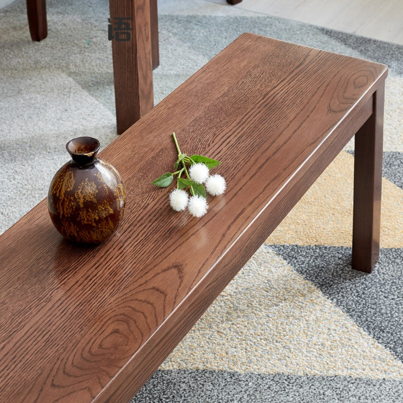 Black Walnut, Oak, Sandalwood Solid Wood, Solid RubberWood Nordic Long Bench