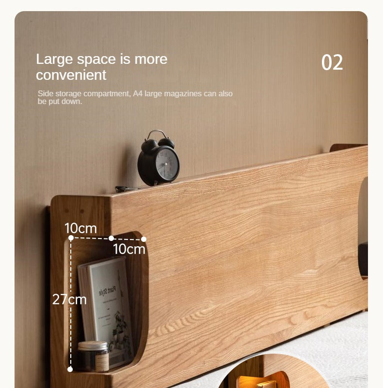 Oak Solid Wood Luminous Bed