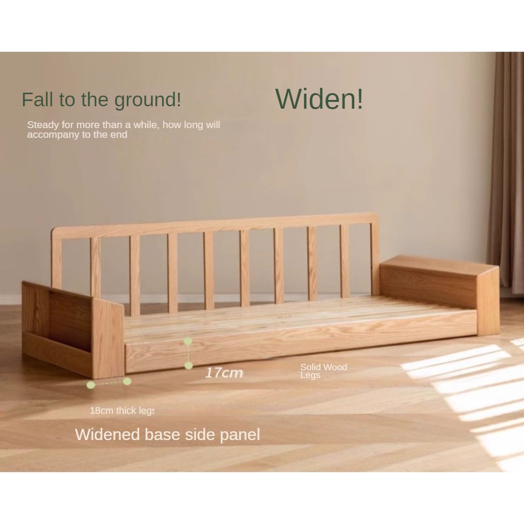 Oak Solid Wood Floor Storage Sofa Modern.
