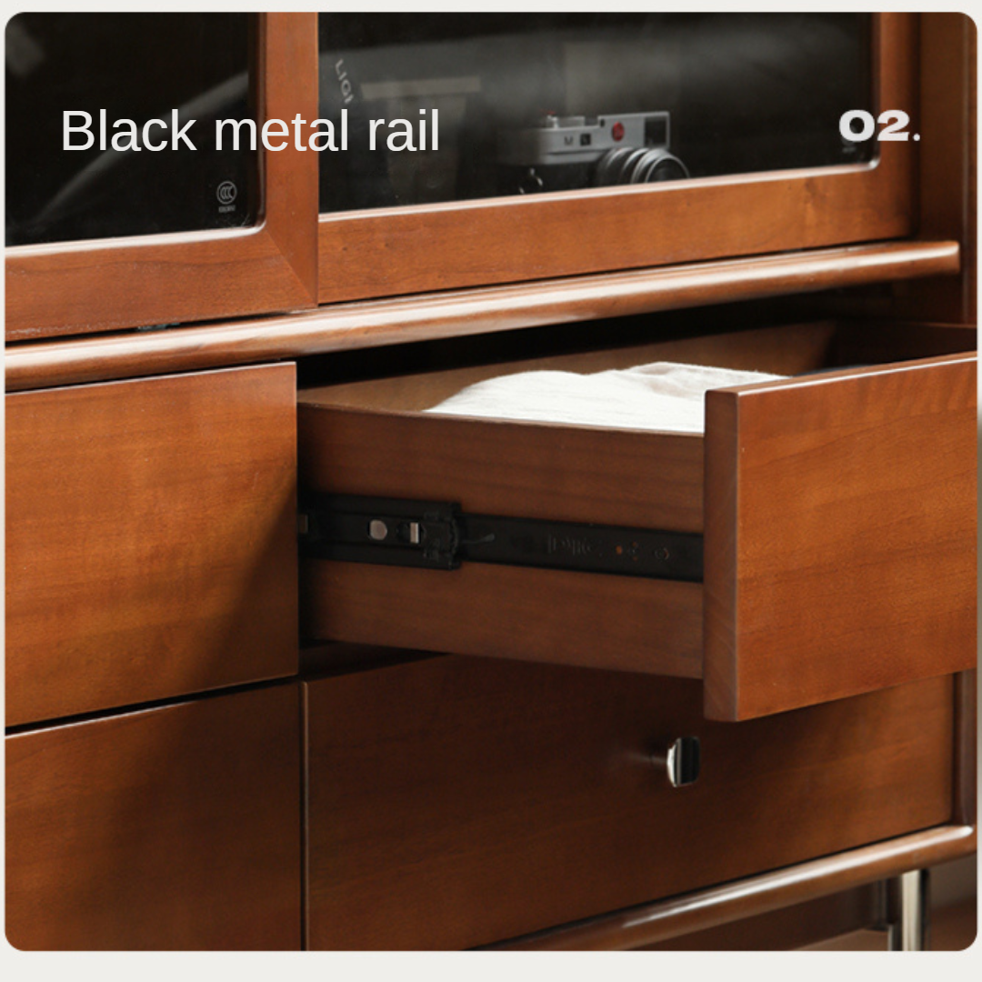 Poplar Solid Wood Cabinet Bauhaus Storage Drawer.