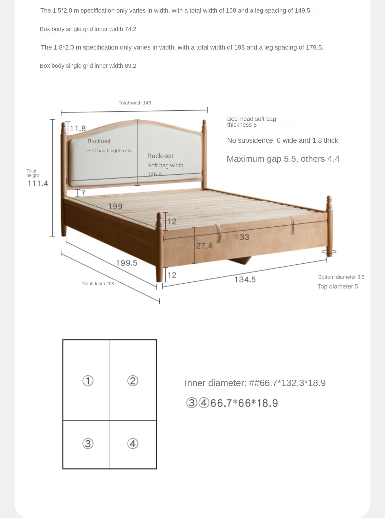 Beech, Oak Solid wood Princess bed<