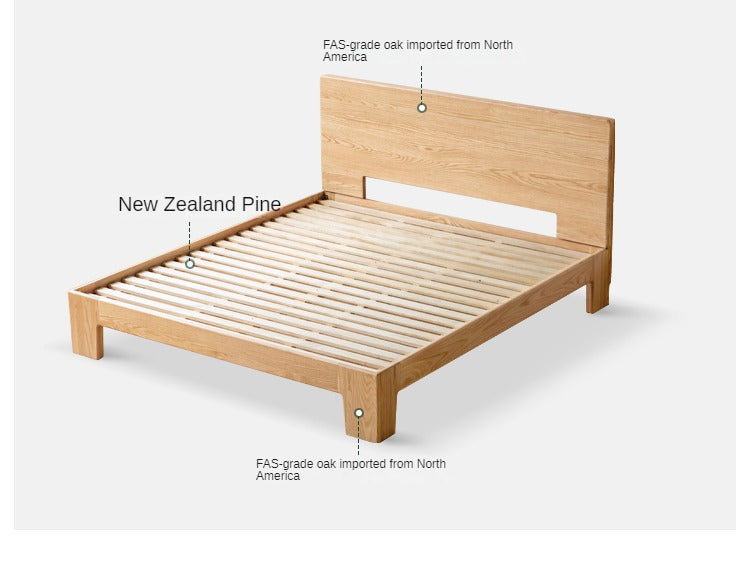 Oak Solid Wood Bed Thickened Headboard