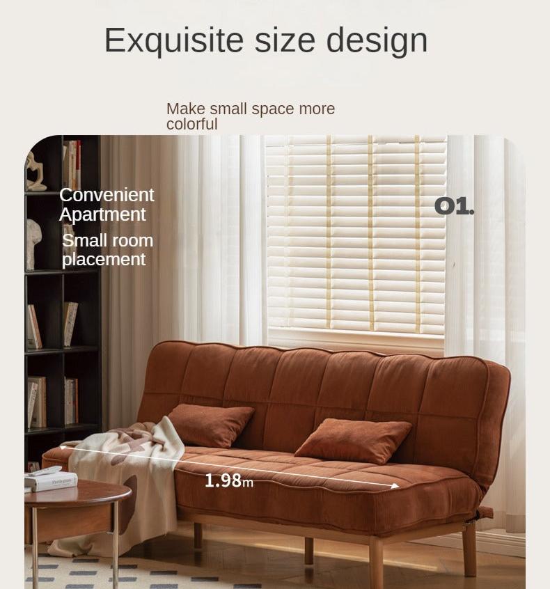 Fabric Sofa Antique Style Telescopic Dual-purpose Sofa.