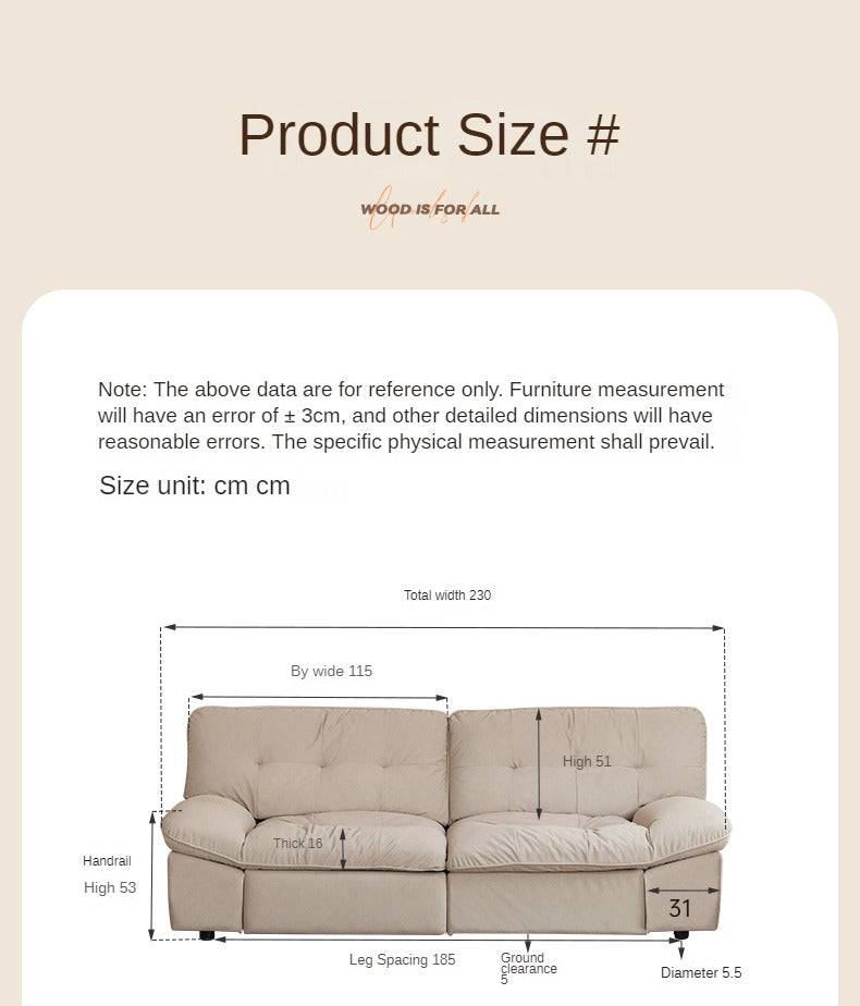 Fabric Sofa Italian Minimalist White Cloud Sofa.