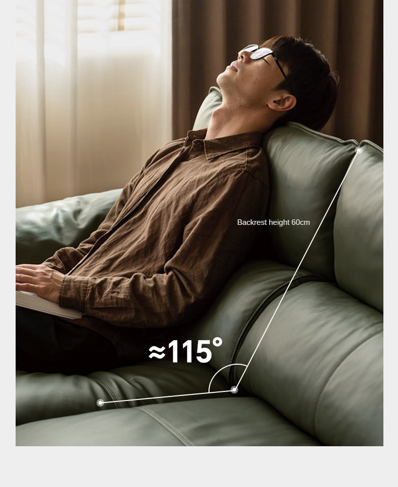 Leather First Layer Cowhide Straight Sofa.