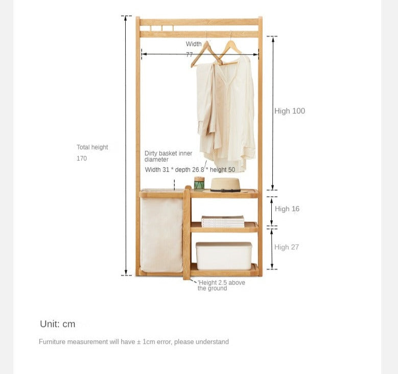 Oak Solid Wood Clothes Rack Hanger