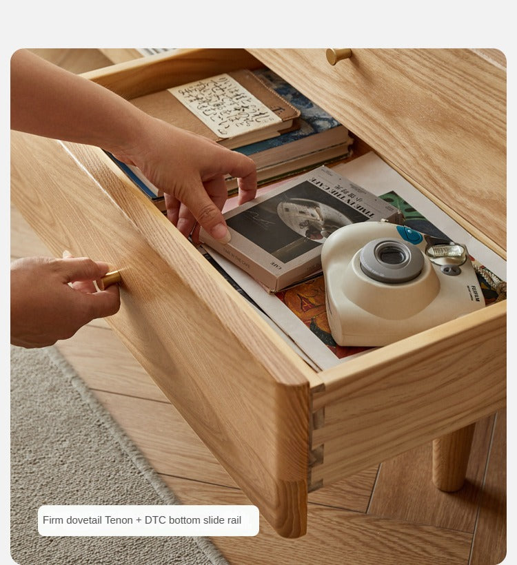 Ash Solid Wood TV Stand Rock Slab.