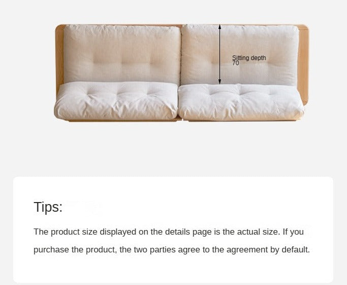 Oak Solid Wood dual-use Fabric Storage Sofa.