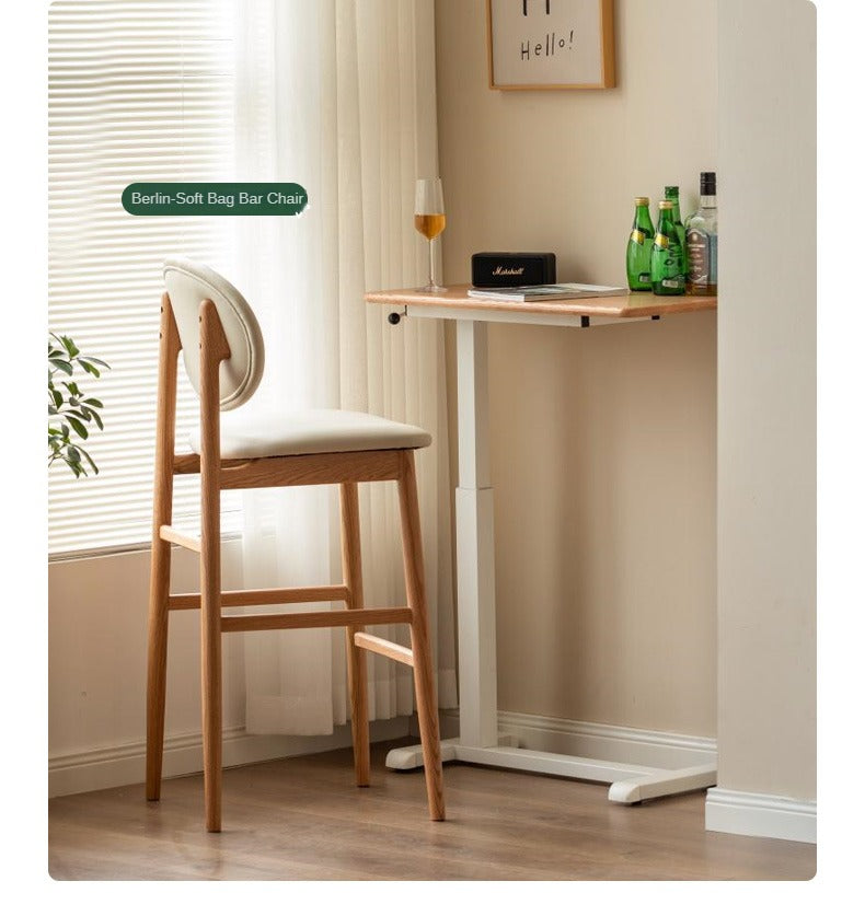 Oak, Solid Rubberwood Lifting Movable Folding Desk