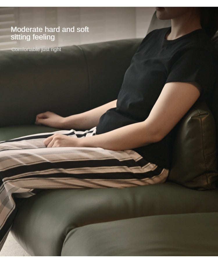 Black Walnut Solid Wood Leather Sofa Modern,