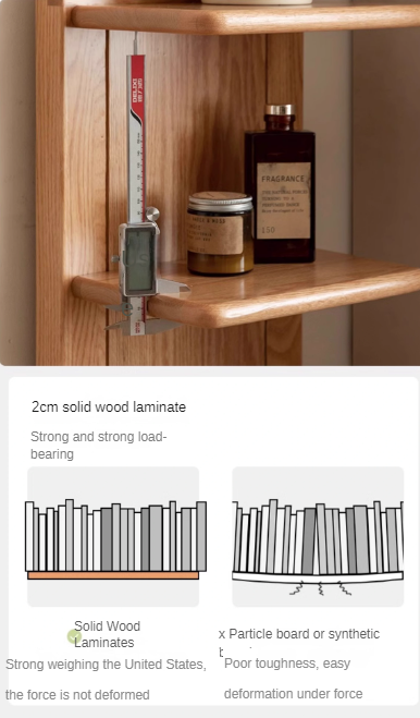 Oak solid wood modern multi-layer bookshelf.