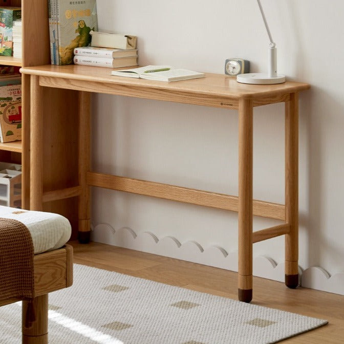 Oak Solid Wood Lifting Study Table Narrow Desk