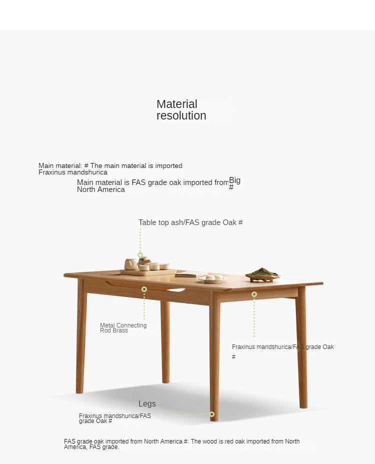 Oak, Ash Solid Wood Tea Maker Integrated Tea Table