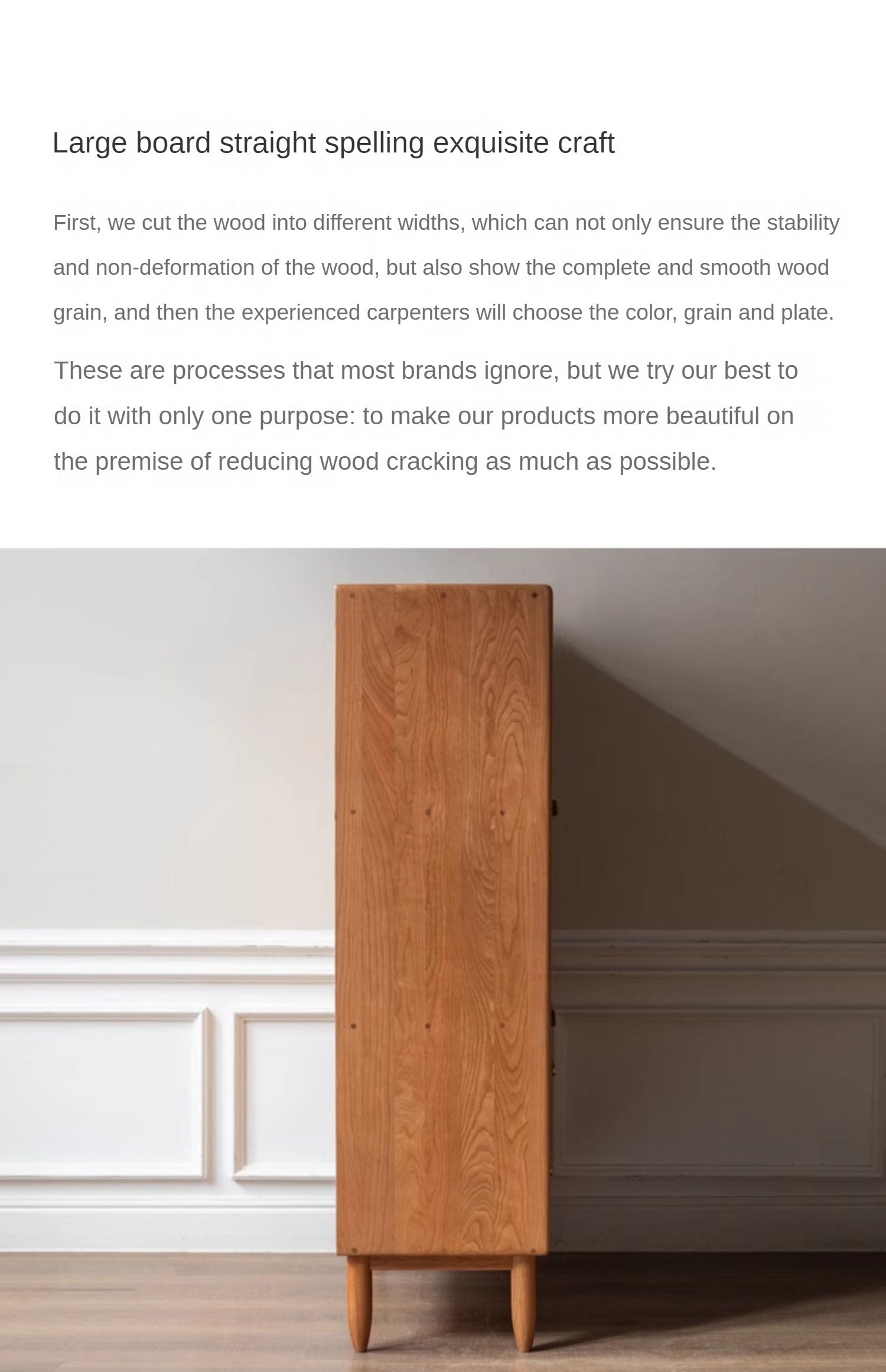 Cherry Wood, Oak, Poplar Solid Wood Side Cabinet Flip Door, LED light